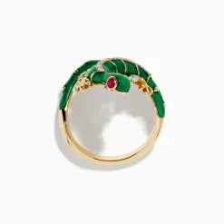 Rings|Effy Jewelry Safari 14K Yellow Gold Ruby and Diamond Lizard Ring