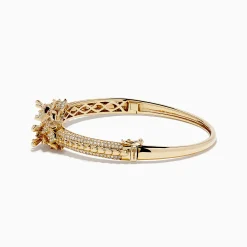 Bracelets|Effy Jewelry Safari 14K Yellow Gold Ruby and Diamond Dragon Bangle