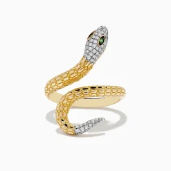 Rings|Effy Jewelry Safari 14k Yellow Gold Snake Diamond Ring