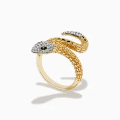 Rings|Effy Jewelry Safari 14k Yellow Gold Snake Diamond Ring