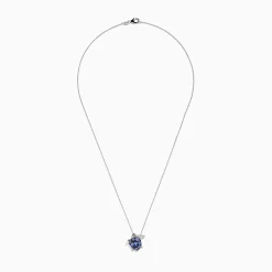 Necklaces & Pendants|Effy Jewelry Seaside 925 Sterling Silver Multi Diamond and Tanzanite Turtle Pendant