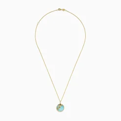 Necklaces & Pendants|Effy Jewelry Seaside 14K Gold Amazonite and Diamond Dolphins Pendant