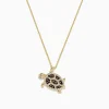 Necklaces & Pendants|BH Multi Seaside 14K Gold Espresso u0026 White Diamond Turtle Pendant, 0.42 TCW