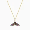 Necklaces & Pendants|BH Multi Seaside 14K Gold Sapphire u0026 Diamond Whale's Tail Pendant, 0.82 TCW