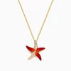Necklaces & Pendants|Effy Jewelry Seaside 14K Orange Enamel and Diamond Starfish Pendant