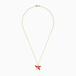 Necklaces & Pendants|Effy Jewelry Seaside 14K Orange Enamel and Diamond Starfish Pendant