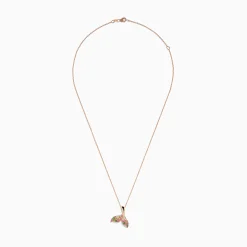 Necklaces & Pendants|Effy Jewelry Seaside 14K Rose Gold Multi Sapphire and Diamond Whale Tail Pendant