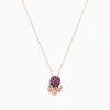 Necklaces & Pendants|Effy Jewelry Seaside 14K Rose Gold Pink Sapphire and Black Diamond Octopus Pendant