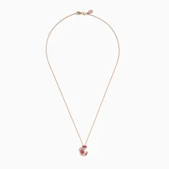 Necklaces & Pendants|Effy Jewelry Seaside 14K Rose Gold Pink Sapphire and Diamond Crab Pendant