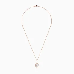 Necklaces & Pendants|Effy Jewelry Seaside 14K Rose Gold Quartz Crystal, Mother of Pearl, Diamond Pendant