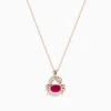 Necklaces & Pendants|BH Multi Seaside 14K Rose Gold Ruby and Diamond Crab Pendant