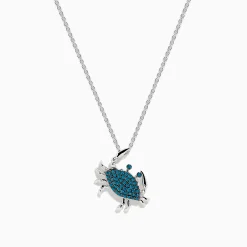 Necklaces & Pendants|Effy Jewelry Seaside 14K White Gold Blue Diamond Crab Pendant