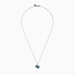Necklaces & Pendants|Effy Jewelry Seaside 14K White Gold Blue Diamond Crab Pendant