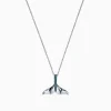 Necklaces & Pendants|Effy Jewelry Seaside 14K White Gold Blue Diamond Whale's Tail Pendant, 0.05 TCW