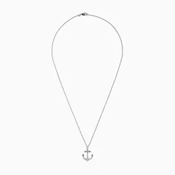 Necklaces & Pendants|Effy Jewelry Seaside 14K White Gold Diamond Anchor Pendant, 0.21