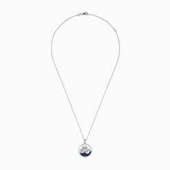 Necklaces & Pendants|Effy Jewelry Seaside 14K White Gold Sapphire u0026 Diamond Dolphins Pendant, 0.65 TCW