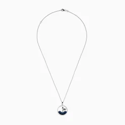 Necklaces & Pendants|Effy Jewelry Seaside 14K White Gold Sapphire and Diamond Whale's Tail Pendant