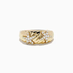 Rings|Effy Jewelry Seaside 14K Yellow Gold Diamond Starfish Ring