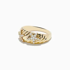 Rings|Effy Jewelry Seaside 14K Yellow Gold Diamond Starfish Ring