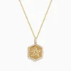 Necklaces & Pendants|Effy Jewelry Seaside 14K Yellow Gold Diamond Starfish Locket Pendant