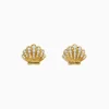 Earrings|Effy Jewelry Seaside 14K Yellow Gold Diamond Seashell Earrings