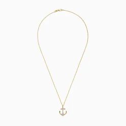 Necklaces & Pendants|Effy Jewelry Seaside 14K Yellow Gold Diamond Anchor Pendant, 0.21 TCW