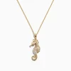Necklaces & Pendants|Effy Jewelry Seaside 14K Yellow Gold Diamond Seahorse Pendant, 0.15 TCW