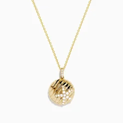 Necklaces & Pendants|Effy Jewelry Seaside 14K Yellow Gold Diamond Starfish Pendant