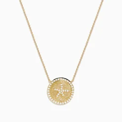 Necklaces & Pendants|Effy Jewelry Seaside 14K Yellow Gold Diamond Starfish Necklace