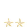 Earrings|Effy Jewelry Seaside 14K Yellow Gold Diamond Starfish Earrings, 0.18 TCW