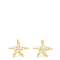 Earrings|Effy Jewelry Seaside 14K Yellow Gold Diamond Starfish Earrings, 0.18 TCW