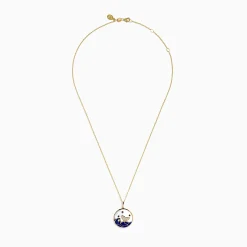 Necklaces & Pendants|Effy Jewelry Seaside 14K Yellow Gold Lapis, Mother of Pearl, Sapphire and Diamond Pendant