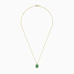Necklaces & Pendants|Effy Jewelry Seaside 14K Yellow Gold Malachite and Diamond Turtle Pendant