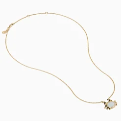 Necklaces & Pendants|Effy Jewelry Seaside 14K Yellow Gold Mother Of Pearl and Diamond Crab Necklace
