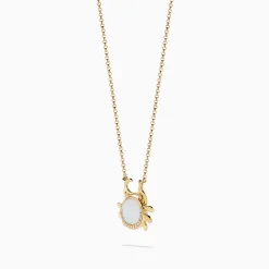 Necklaces & Pendants|Effy Jewelry Seaside 14K Yellow Gold Mother Of Pearl and Diamond Crab Necklace