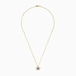 Necklaces & Pendants|Effy Jewelry Seaside 14K Yellow Gold Multi Sapphire Starfish Pendant