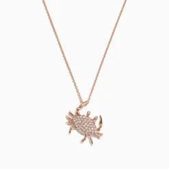 Necklaces & Pendants|Effy Jewelry Seaside 14K Yellow Gold Pave Diamond Crab Pendant, 0.21 TCW