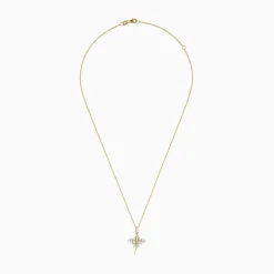 Necklaces & Pendants|Effy Jewelry Seaside 14K Yellow Gold Pearl and Diamond Sting Ray Pendant