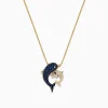 Necklaces & Pendants|Effy Jewelry Seaside 14K Yellow Gold Sapphire u0026 Diamond Dolphins Pendant, 0.72 TCW