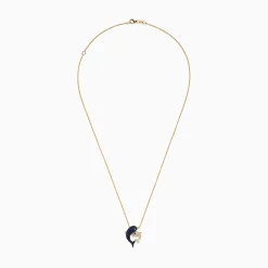 Necklaces & Pendants|Effy Jewelry Seaside 14K Yellow Gold Sapphire u0026 Diamond Dolphins Pendant, 0.72 TCW