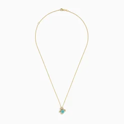 Necklaces & Pendants|Effy Jewelry Seaside 14K Yellow Gold Turquoise and Diamond Crab Pendant
