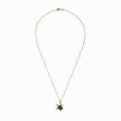 Necklaces & Pendants|Effy Jewelry Seaside 14K Yellow Gold White and Black Diamond Enamel Turtle Pendant