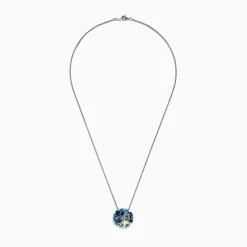 Necklaces & Pendants|BH Multi Seaside Silver u0026 18K Gold Blue Topaz Starfish Pendant, 4.90 TCW