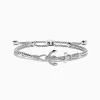 Bracelets|Effy Jewelry Seaside Sterling Silver Braided Chain Diamond Anchor Bolo Bracelet, 0.16 TCW