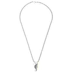 Necklaces & Pendants|Effy Jewelry Seaside Sterling Silver Sapphire and Diamond Seahorse Pendant