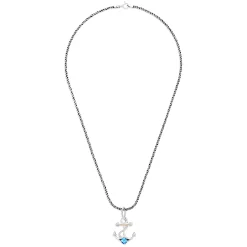 Necklaces & Pendants|Effy Jewelry Seaside Sterling Silver u0026 18K Gold Blue Topaz Anchor Pendant, 0.80 TCW