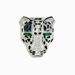 Accessories|Effy Jewelry Signature 925 Silver Diamond and Emerald Panther Pin