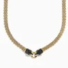 Necklaces & Pendants|BH Multi Signature 14K Gold Black Diamond and Emerald Panther Necklace, 1.27