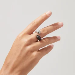 Rings|BH Multi Signature 14K Gold Black u0026 White Diamond Double Panther Ring, 1.49 TCW