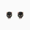 Earrings|BH Multi Signature 14K Rose Gold Black Diamond u0026 Emerald Earrings, 0.93 TCW